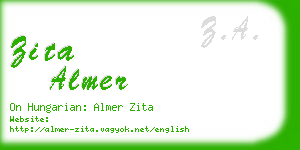 zita almer business card